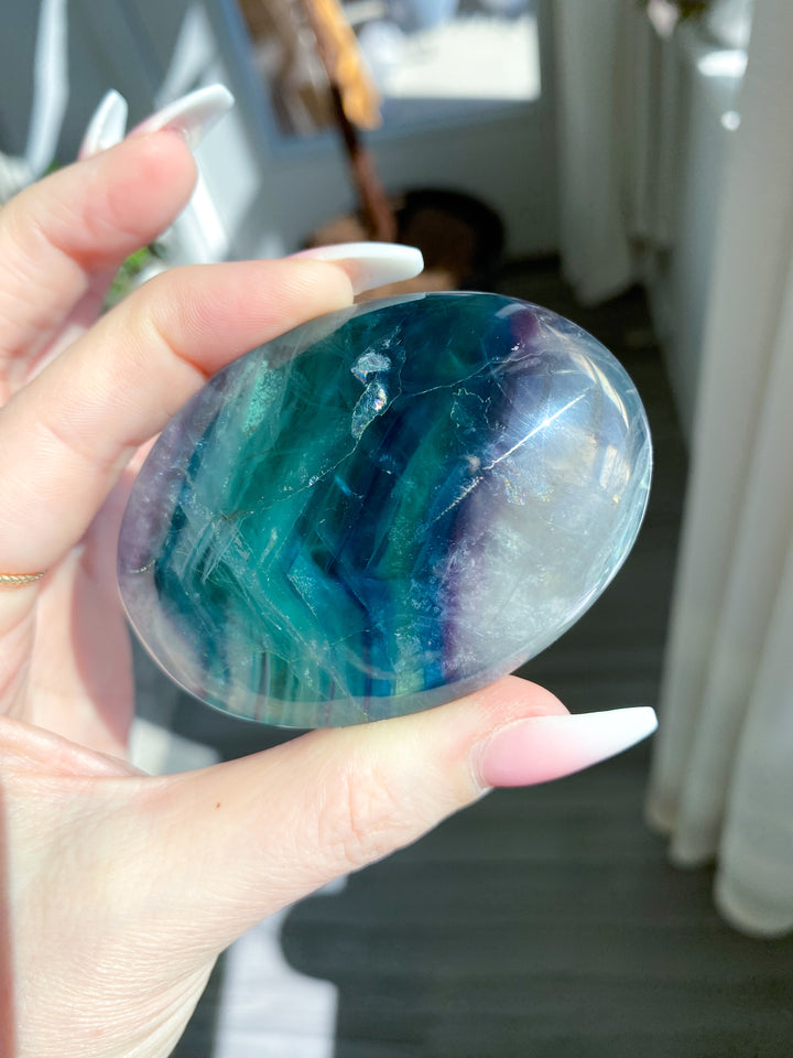 Rainbow Fluorite Palm #13