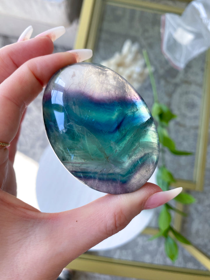Rainbow Fluorite Palm #13