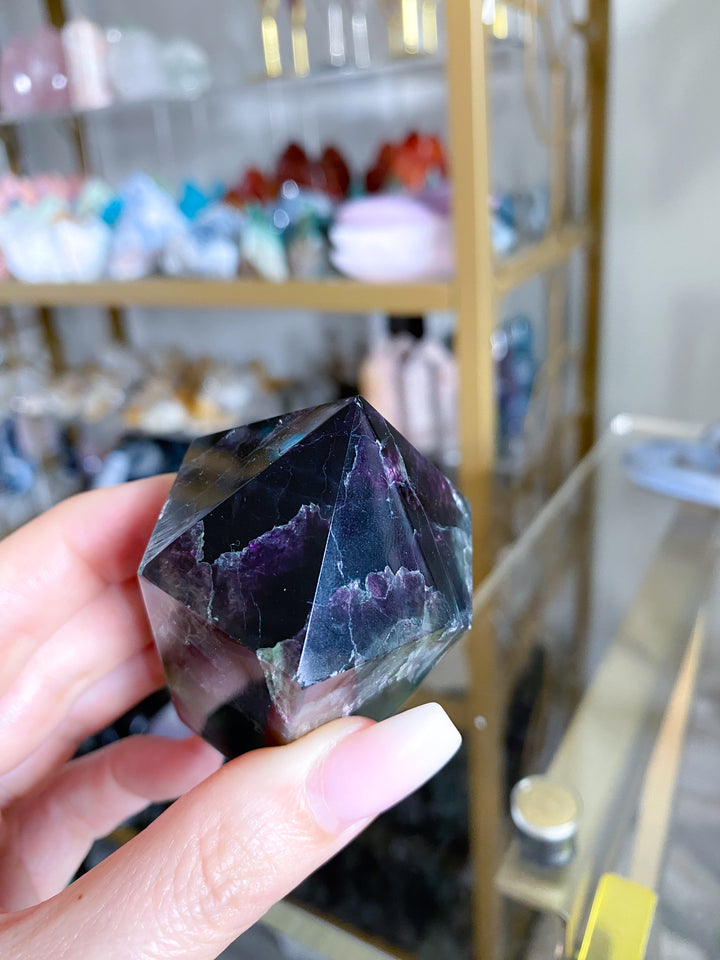 Green & Purple Fluorite Point #15