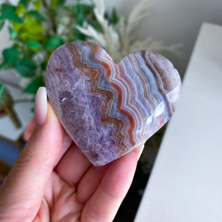 Unique Amethyst and Agate Heart 