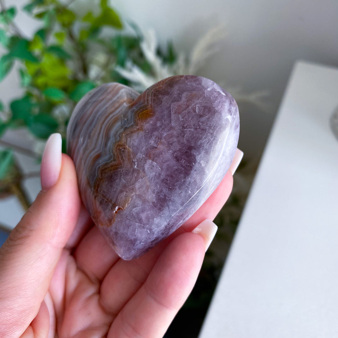 Unique Amethyst and Agate Heart 