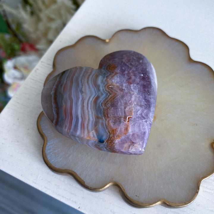 Unique Amethyst and Agate Heart 