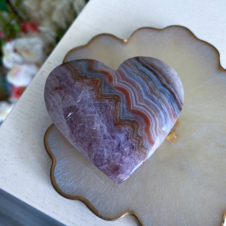 Unique Amethyst and Agate Heart 