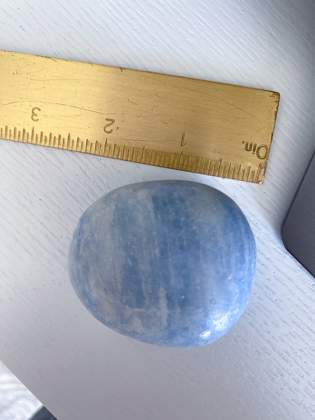 Blue Calcite Palm Stone - Get Exact Piece