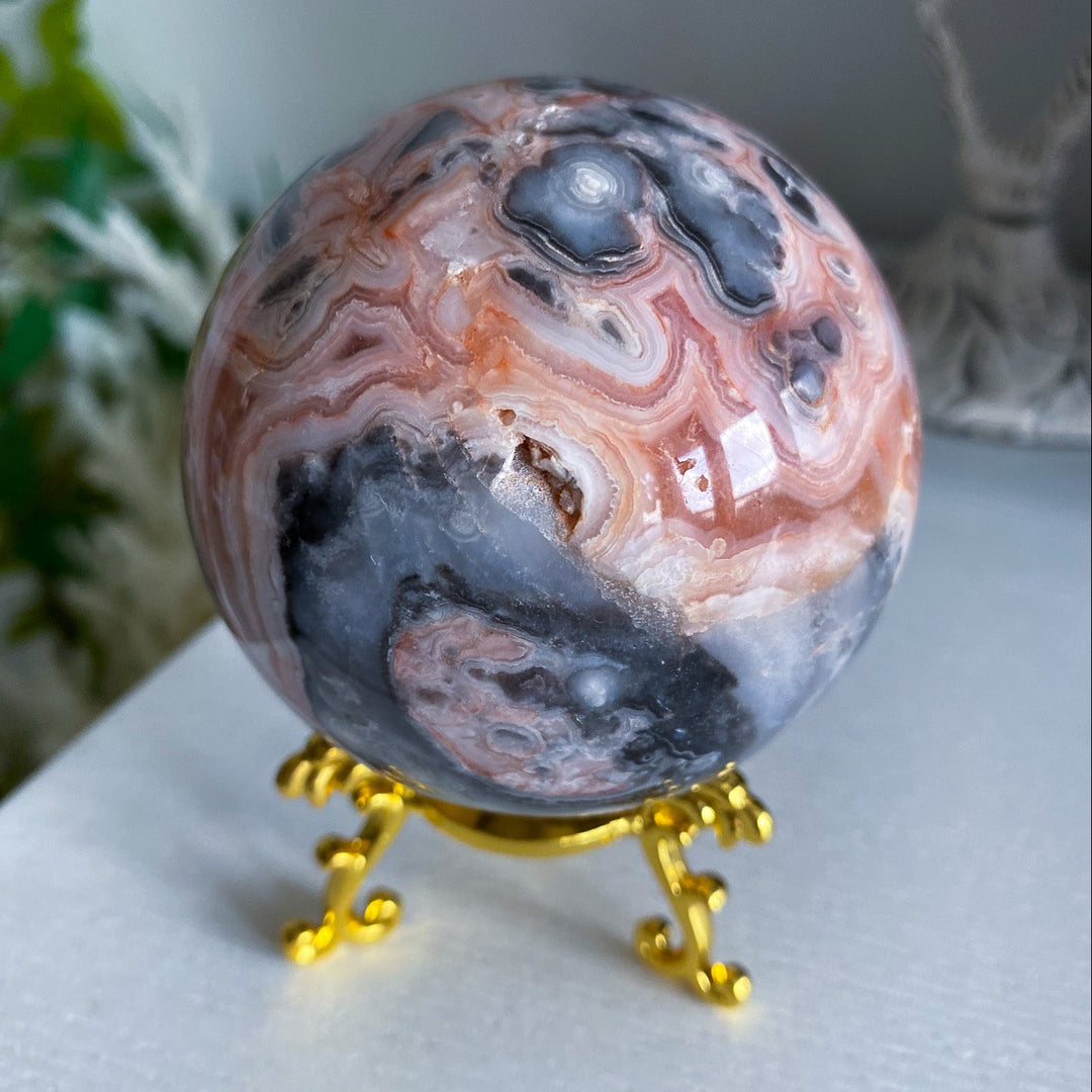 Mexican Crazy Lace Agate Sphere 70mm 