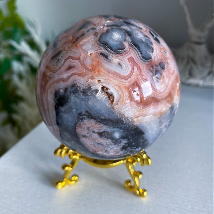 Mexican Crazy Lace Agate Sphere 70mm 