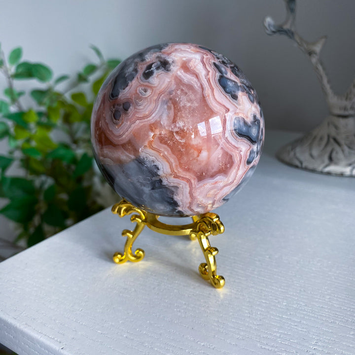 Mexican Crazy Lace Agate Sphere 70mm 