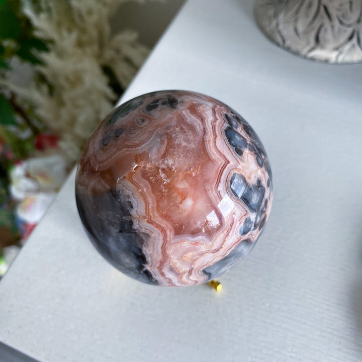 Mexican Crazy Lace Agate Sphere 70mm 