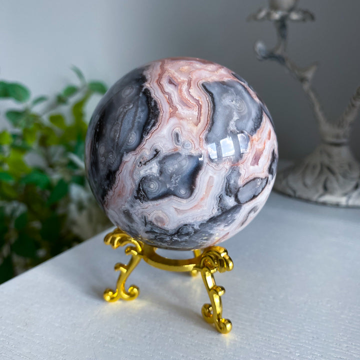 Mexican Crazy Lace Agate Sphere 70mm 