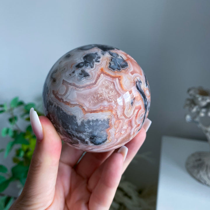Mexican Crazy Lace Agate Sphere 70mm 