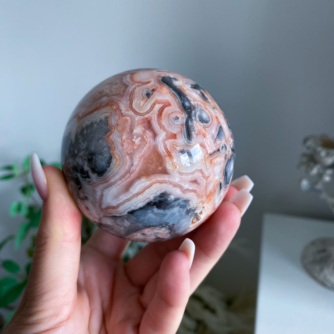 Mexican Crazy Lace Agate Sphere 70mm 