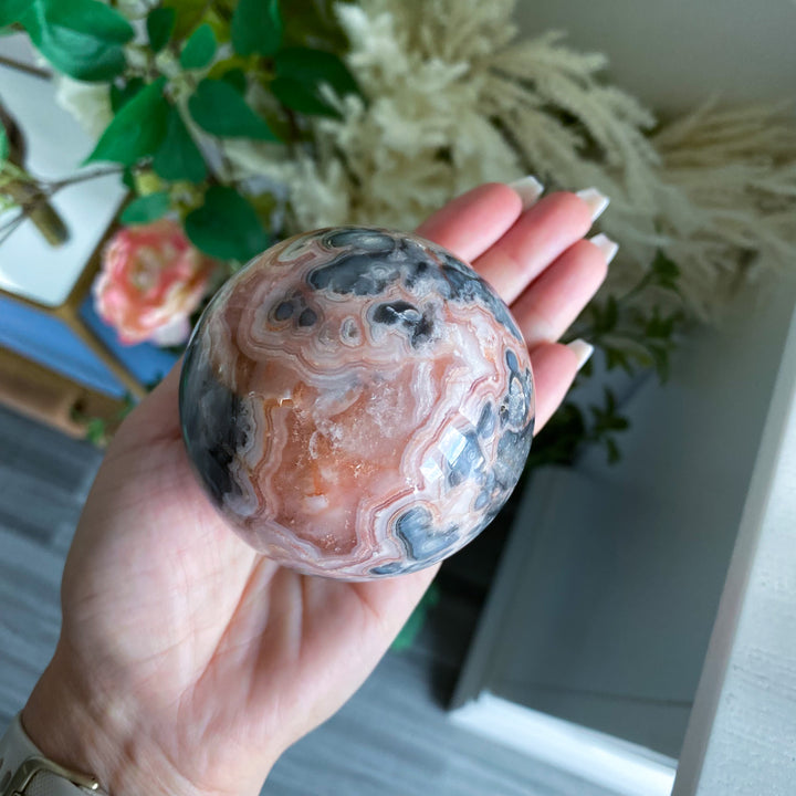 Mexican Crazy Lace Agate Sphere 70mm 