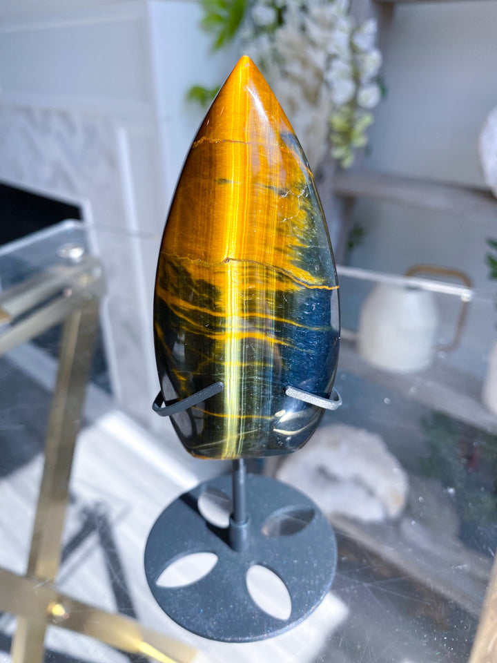 Tigers Eye Flame on Stand - Get Exact Piece