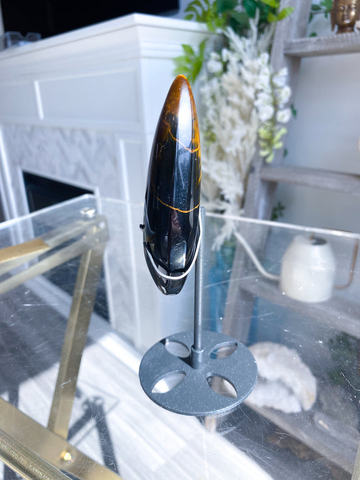 Tigers Eye Flame on Stand - Get Exact Piece