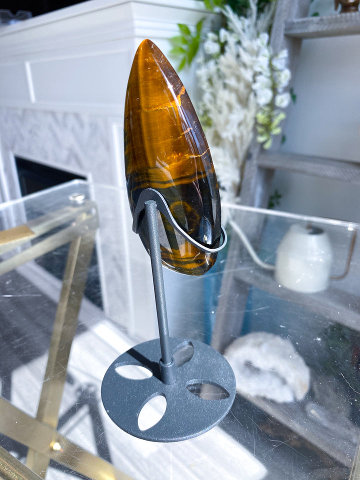 Tigers Eye Flame on Stand - Get Exact Piece