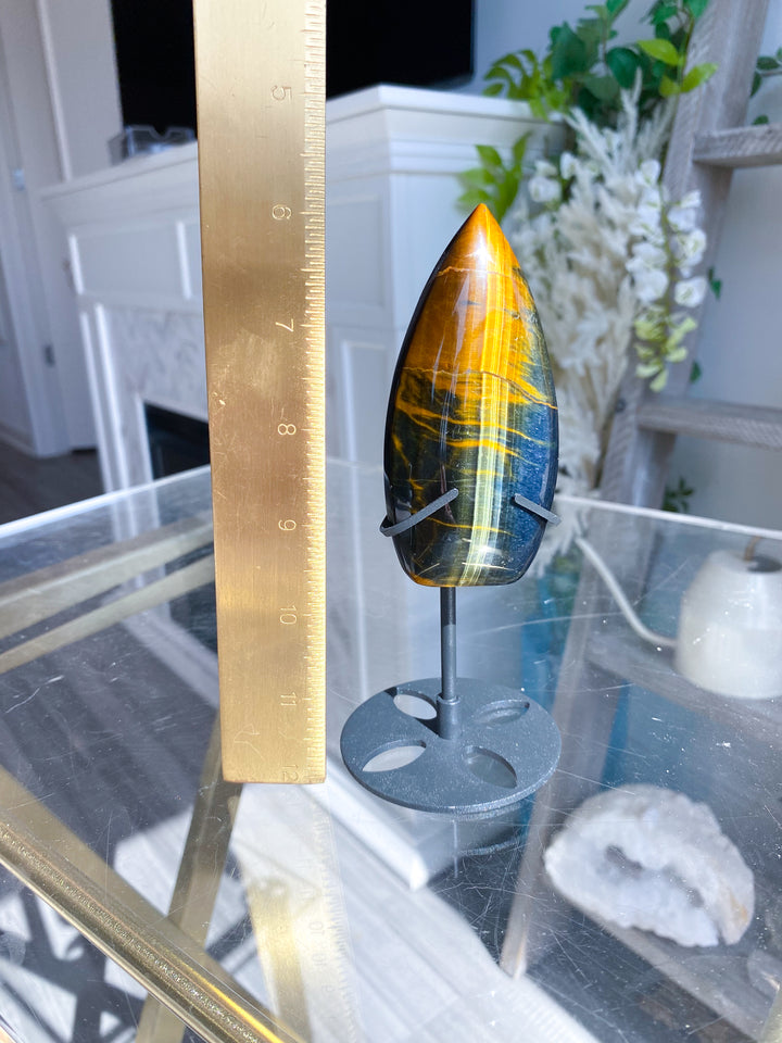 Tigers Eye Flame on Stand - Get Exact Piece