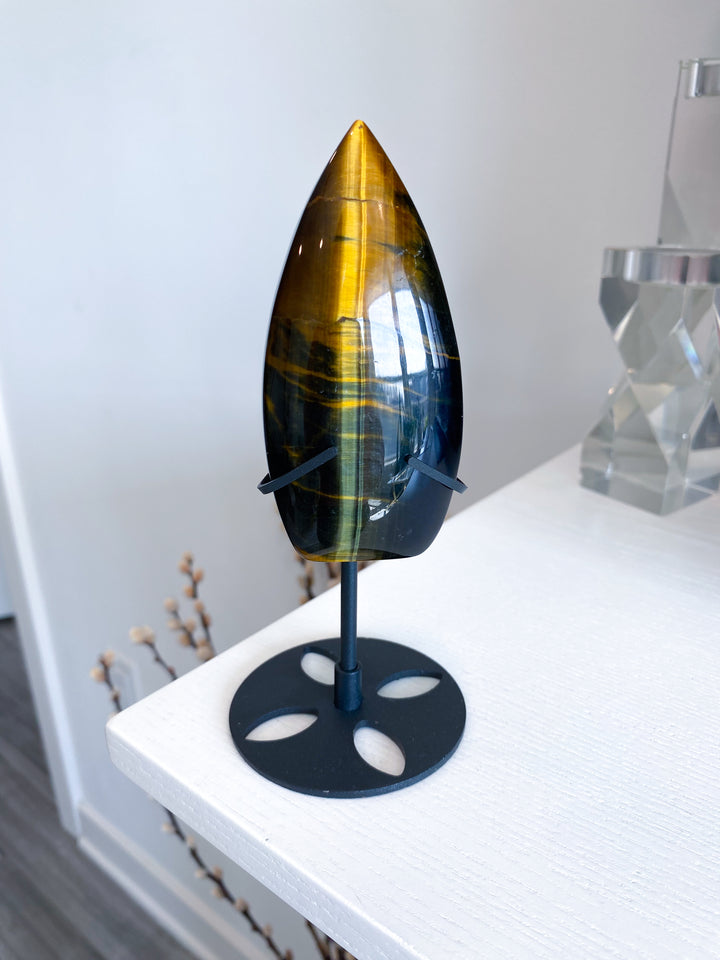 Tigers Eye Flame on Stand - Get Exact Piece