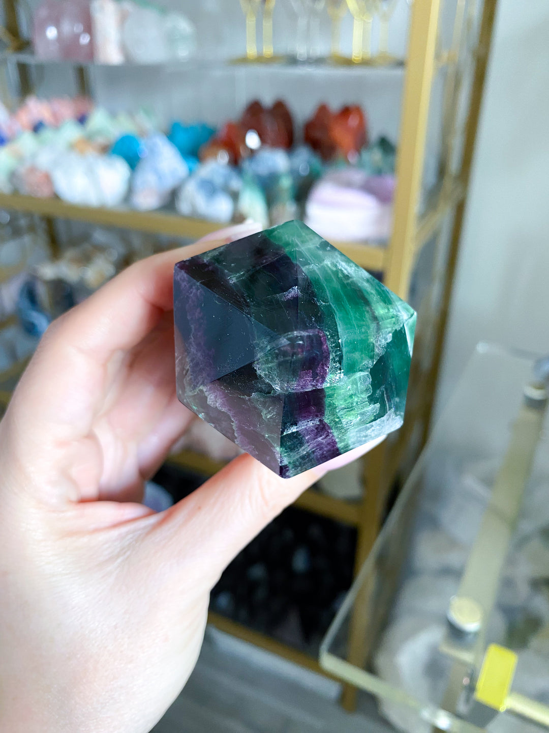 Large Purple, Green Fluorite Point #19