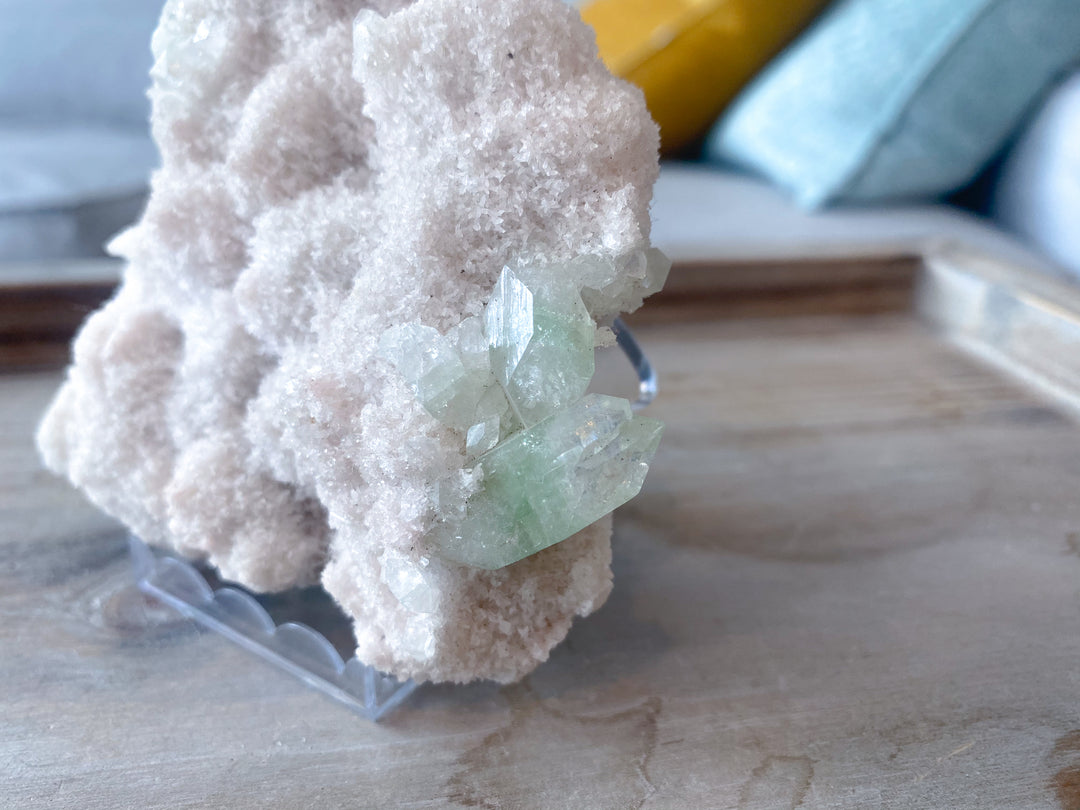 White and Cubic Green Apophyllite STATEMENT Piece - Get Exact Item