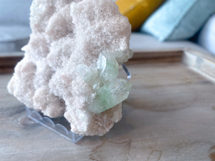 White and Cubic Green Apophyllite STATEMENT Piece - Get Exact Item