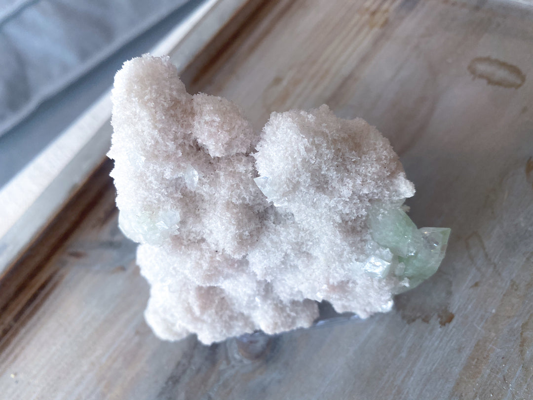 White and Cubic Green Apophyllite STATEMENT Piece - Get Exact Item