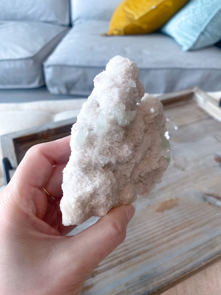 White and Cubic Green Apophyllite STATEMENT Piece - Get Exact Item