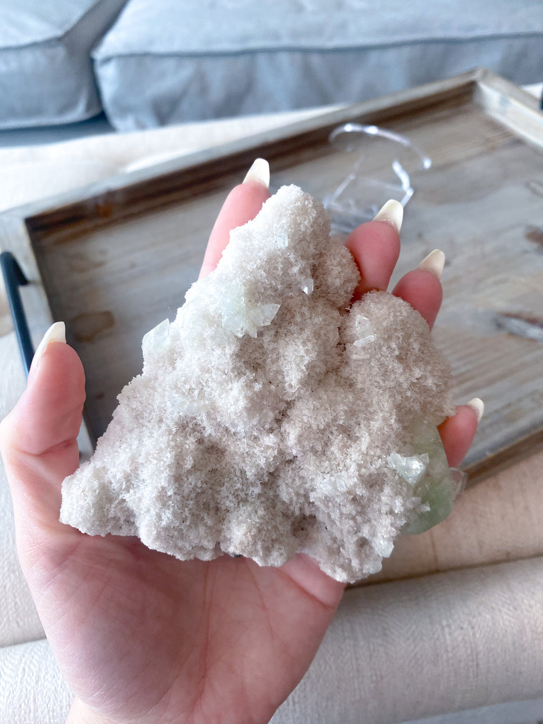 White and Cubic Green Apophyllite STATEMENT Piece - Get Exact Item