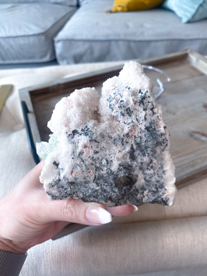 White and Cubic Green Apophyllite STATEMENT Piece - Get Exact Item