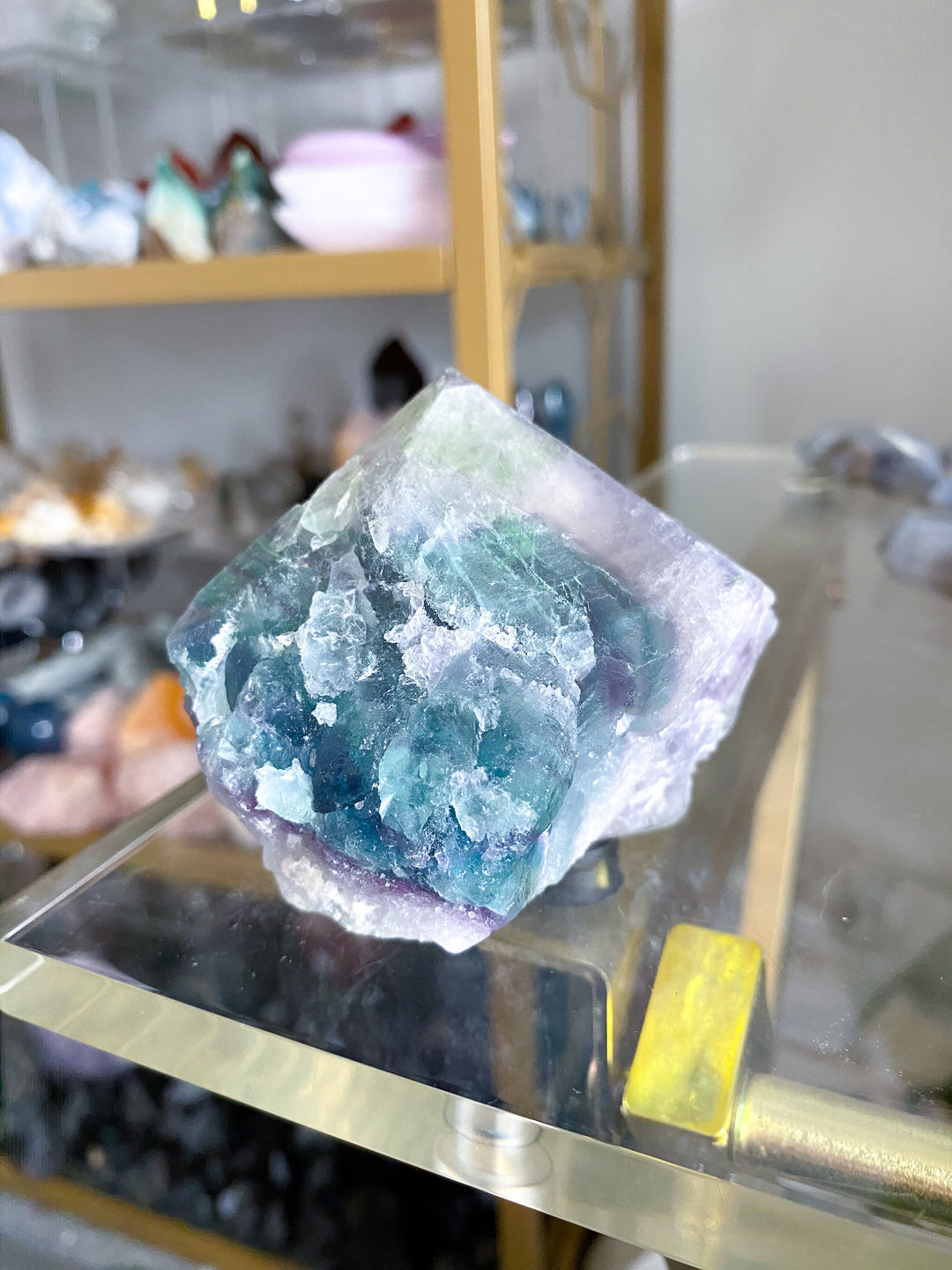 Big Lava Inclusion Rainbow Fluorite Point #5