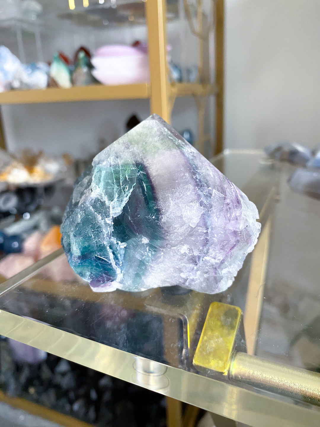 Big Lava Inclusion Rainbow Fluorite Point #5