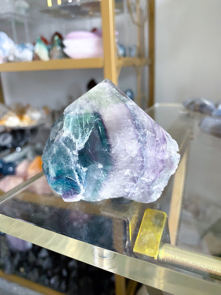 Big Lava Inclusion Rainbow Fluorite Point #5