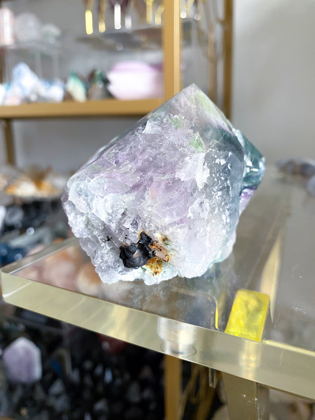 Big Lava Inclusion Rainbow Fluorite Point #5