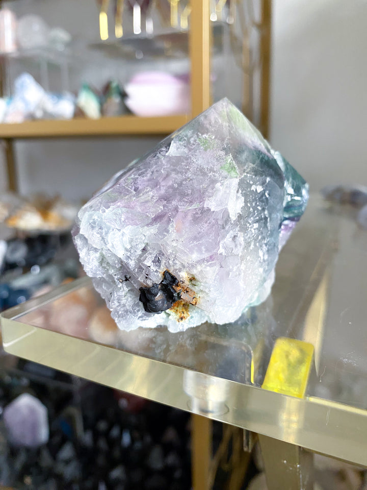 Big Lava Inclusion Rainbow Fluorite Point #5