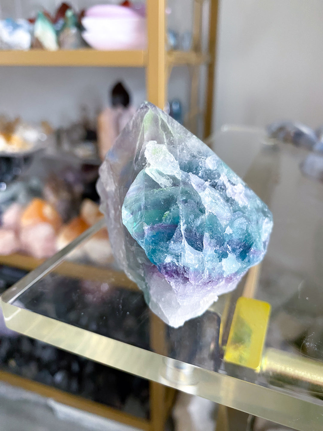Big Lava Inclusion Rainbow Fluorite Point #5