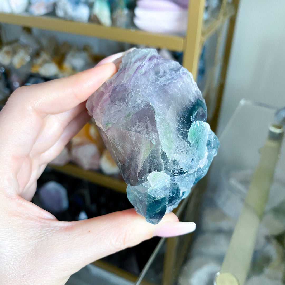 Big Lava Inclusion Rainbow Fluorite Point #5