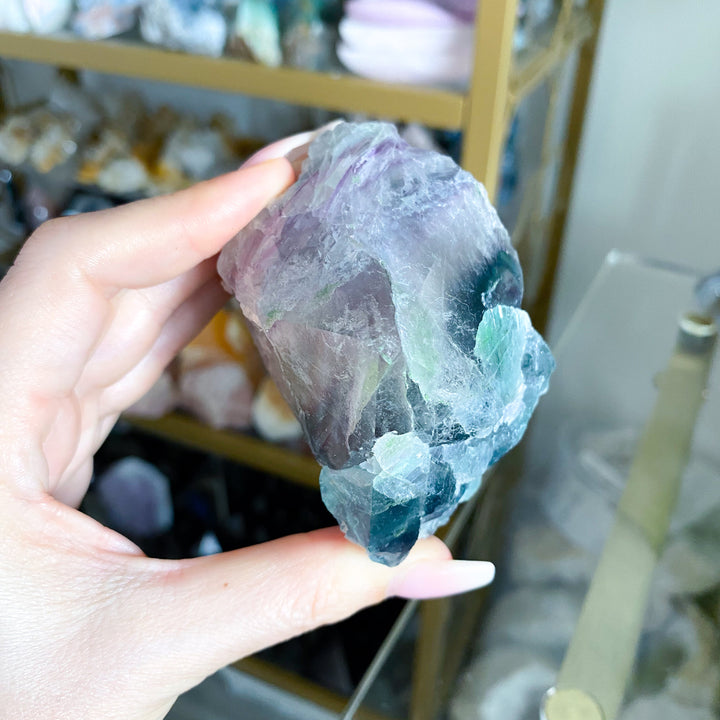 Big Lava Inclusion Rainbow Fluorite Point #5