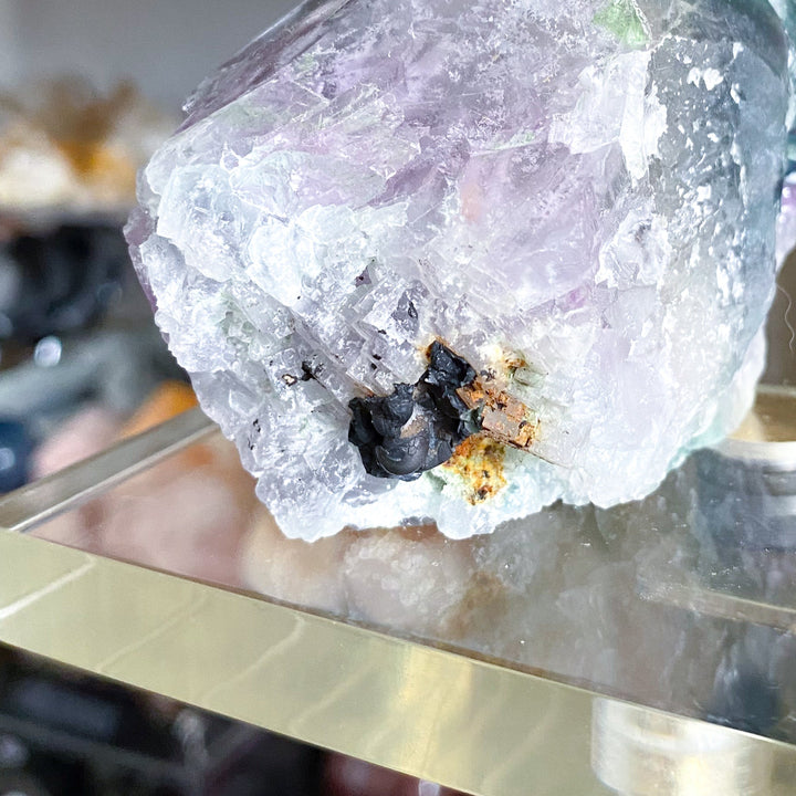 Big Lava Inclusion Rainbow Fluorite Point #5