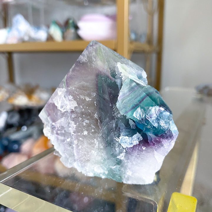 Big Lava Inclusion Rainbow Fluorite Point #5