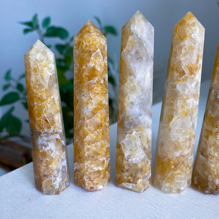 Marigold Yellow Golden Healer Quartz Tower 3" - 4"