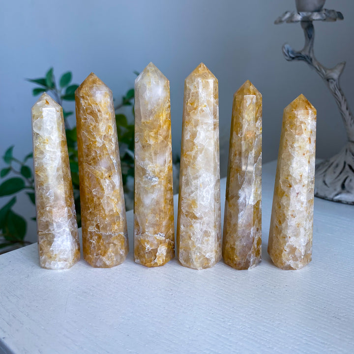 Marigold Yellow Golden Healer Quartz Tower 3" - 4"