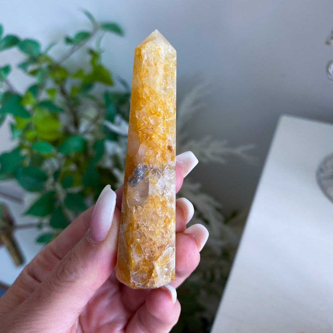 Marigold Yellow Golden Healer Quartz Tower 3" - 4"