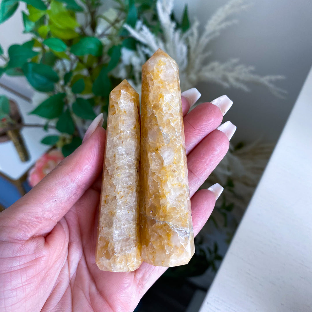 Marigold Yellow Golden Healer Quartz Tower 3" - 4"