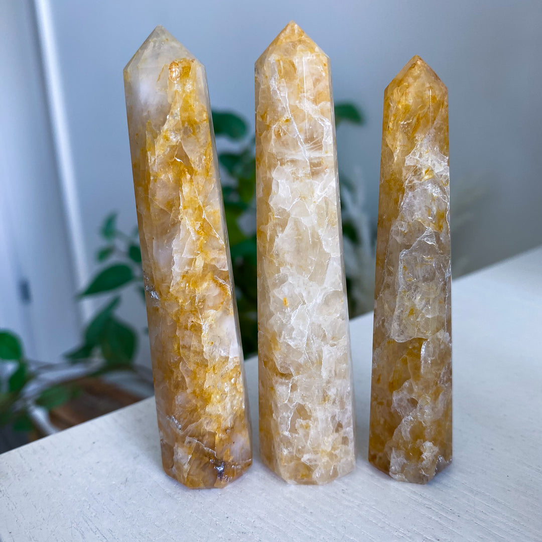 Marigold Yellow Golden Healer Quartz Tower 3" - 4"