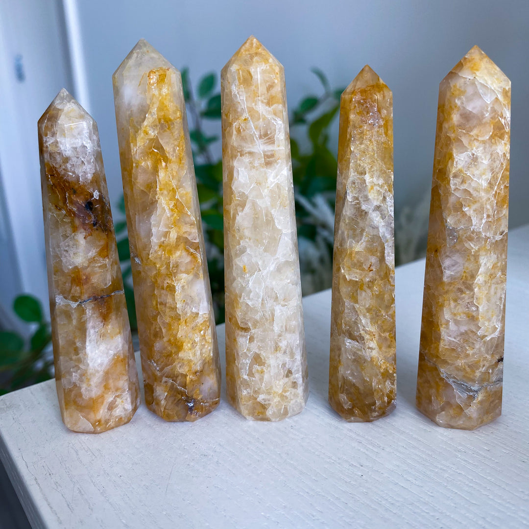 Marigold Yellow Golden Healer Quartz Tower 3" - 4"