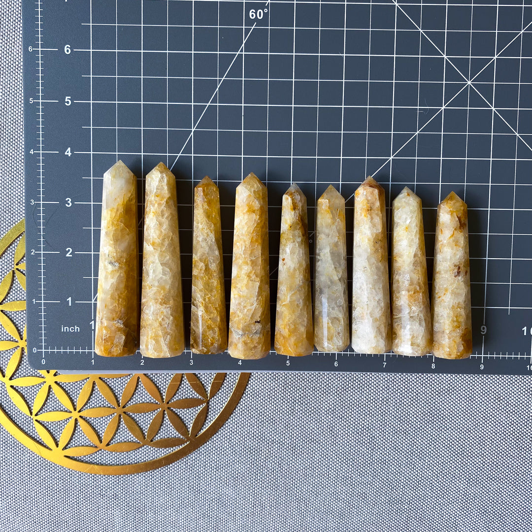 Marigold Yellow Golden Healer Quartz Tower 3" - 4"