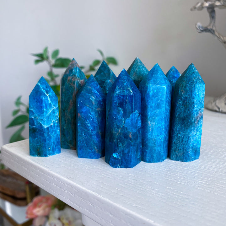 Small Blue Apatite Tower 2" - Your Choice