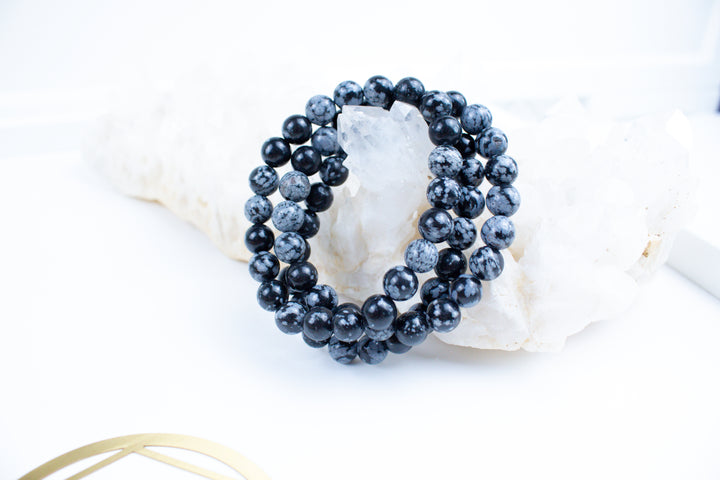 Snowflake Obsidian 6mm Bracelet