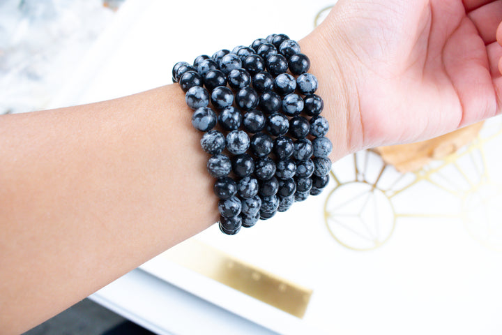 Snowflake Obsidian 6mm Bracelet