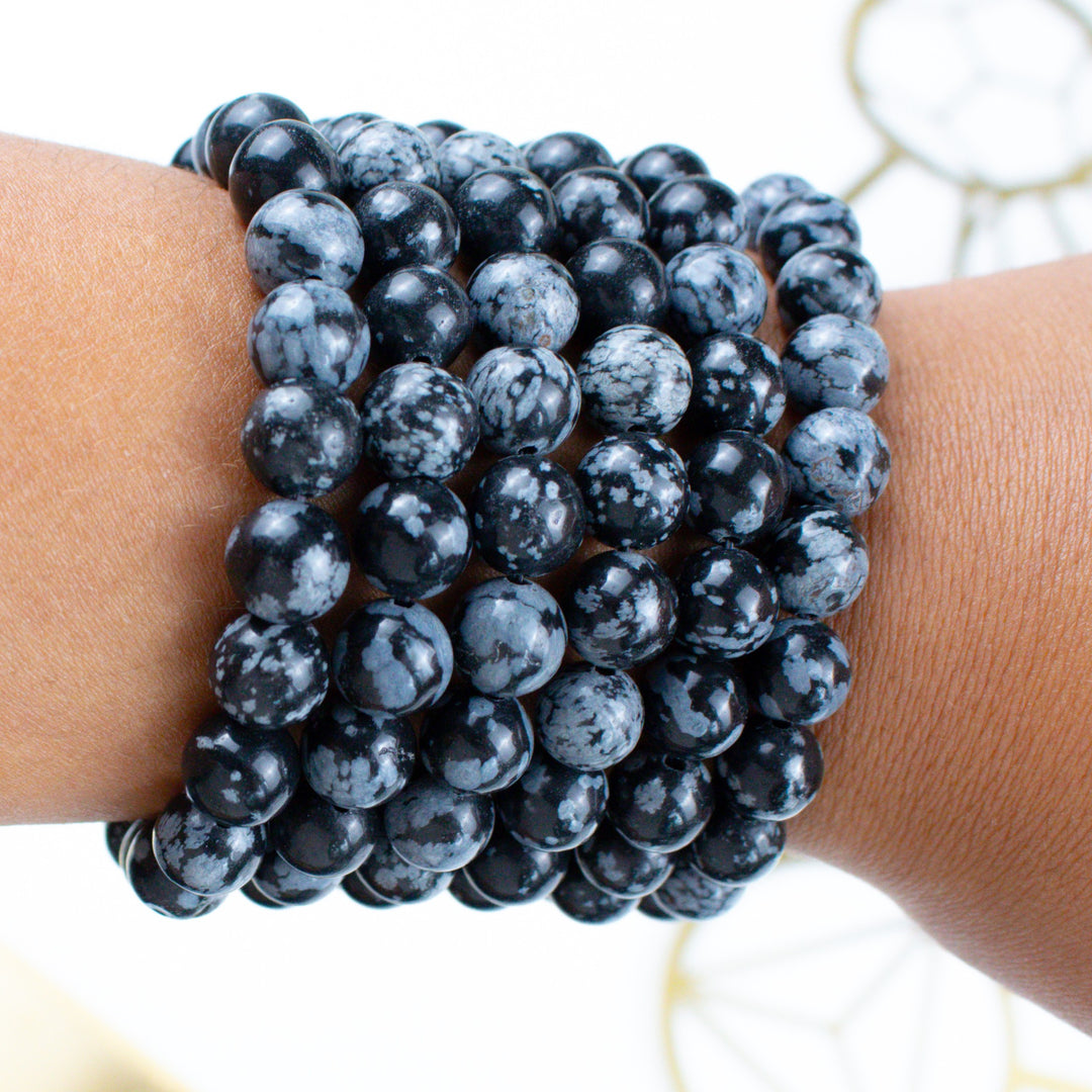 Snowflake Obsidian 6mm Bracelet