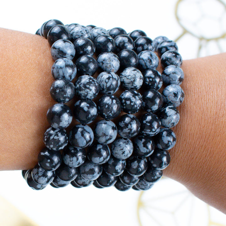 Snowflake Obsidian 6mm Bracelet